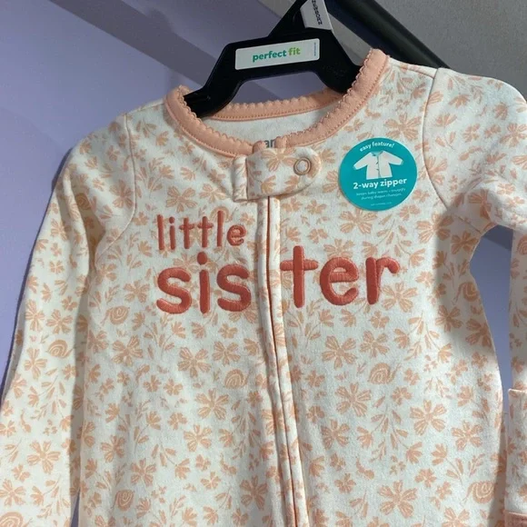 Carter’s Little Sister Outfit with 2-way Zipper Newborn Girls - Picture 4 of 8